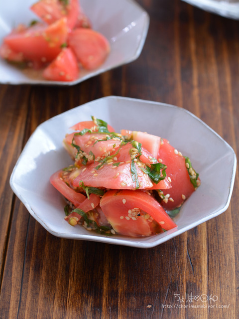晩ごはん210601_トマトの白だしお浸し