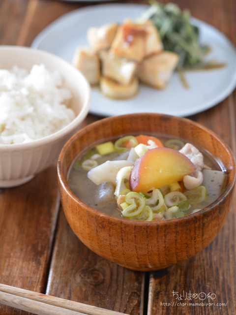 晩ごはん201019_さつま豚汁