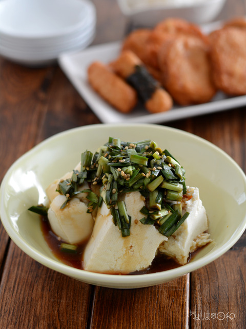 晩ごはん190717_ニラだれ豆腐