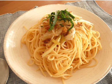 長ねぎいものたらこスパゲッティ