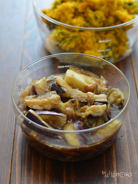 晩ごはん180713_なすのレンジ中華サラダ