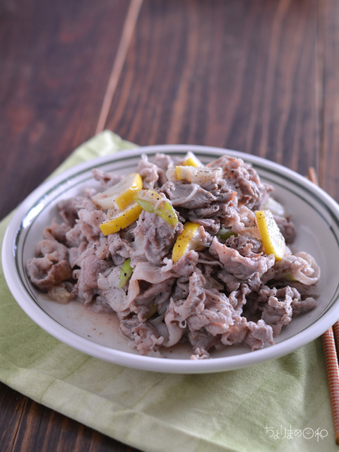 晩ごはん190825_豚肉のねぎ塩レモンペッパー