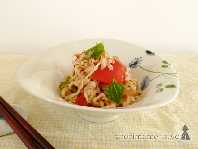 切干大根とトマトのさっぱり香り麦あえ