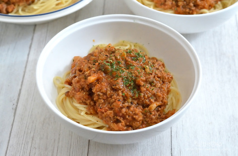 晩ごはん240903_ミートソーススパゲッティ2
