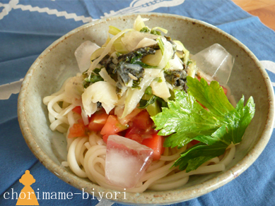 まるごとセロリ白味噌酢うどん