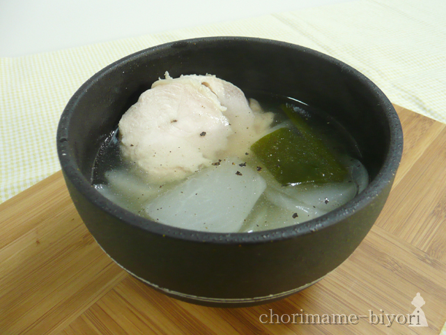 かぶとほうれん草の鶏スープ