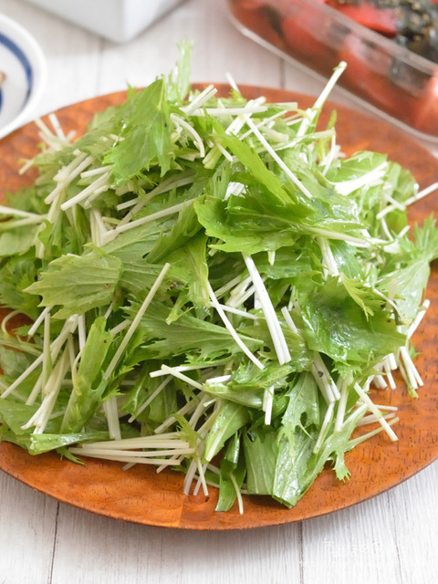 晩ごはん240827_三つ葉サラダ