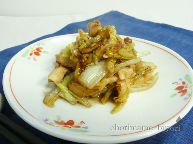 鶏むねと白菜の細切り炒め