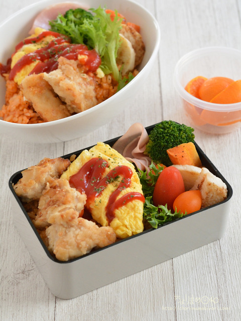 お弁当230517_オムレツ揚げ焼き鶏むね肉