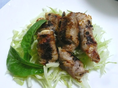 豆腐となすの豚肉コチュ巻き