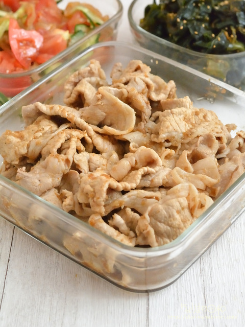 作り置き晩ごはん220814_香味ごま和え豚肉