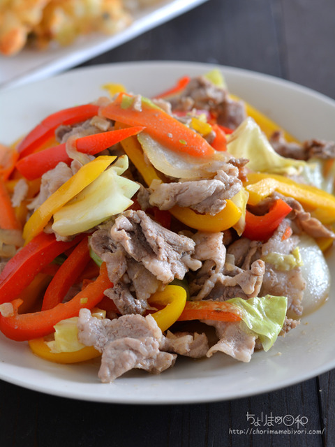 晩ごはん201110_豚野菜炒め