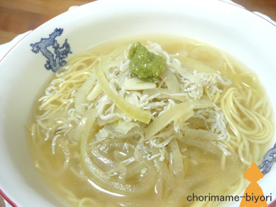 お茶漬け感覚☆山葵しら玉ラーメン