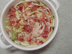 白菜と豚肉の鍋蒸しP2