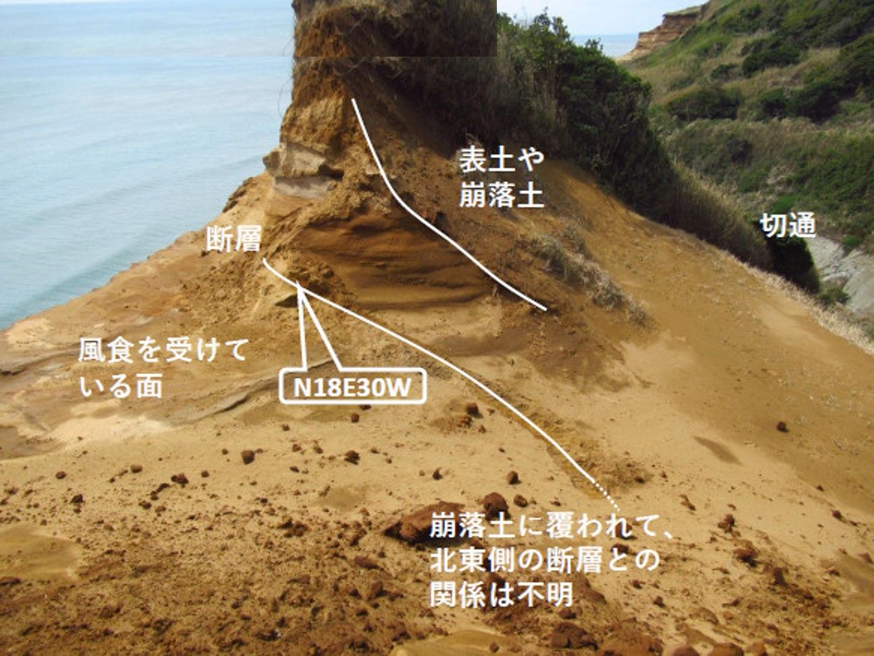 【銚子ジオ散歩】Choshi GeoWalk : 修二さんの銚子ジオ散歩(142)鞍部状凹地②鞍部の断層(下)