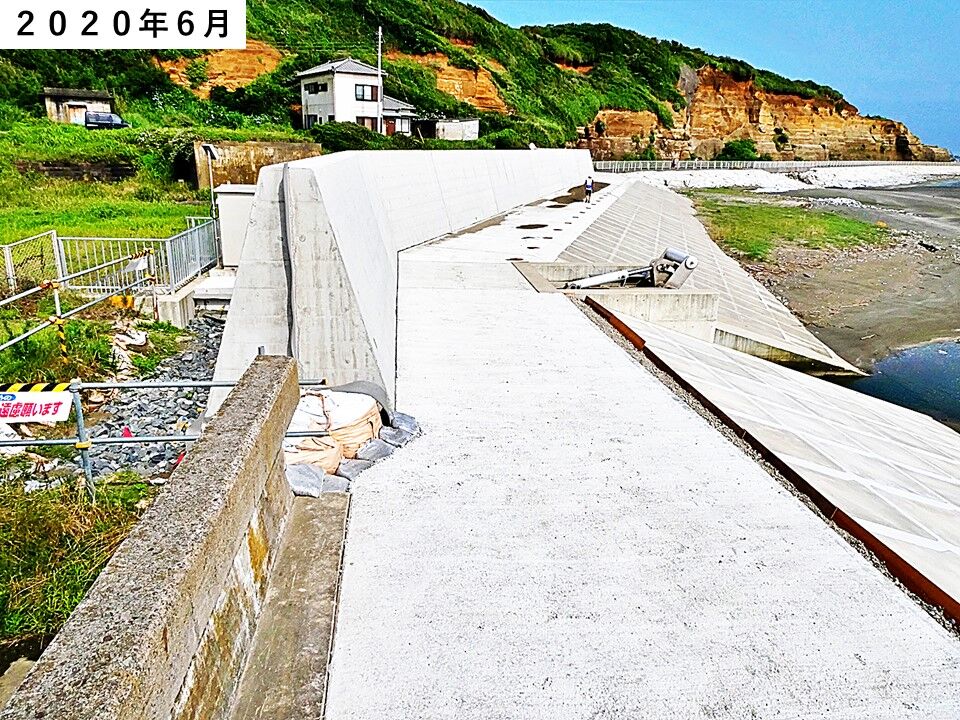 銚子ジオ散歩 ３３４ 名洗防潮堤工事と旧護岸の露出 銚子ジオ散歩 Choshi Geowalk
