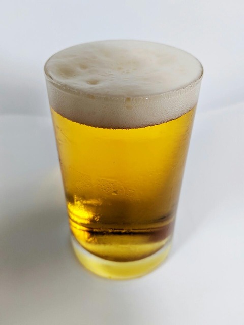 グラスに注がれた発泡酒