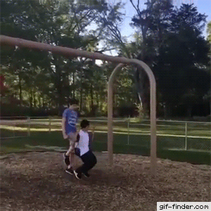 ドリフみたいなブランコ失敗 あごひげ海賊団