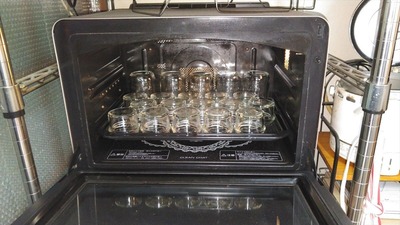 ジャム瓶はオーブンで余熱