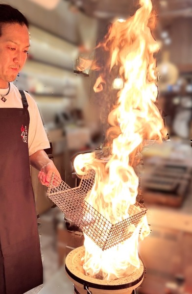 火柱焼き実演_0