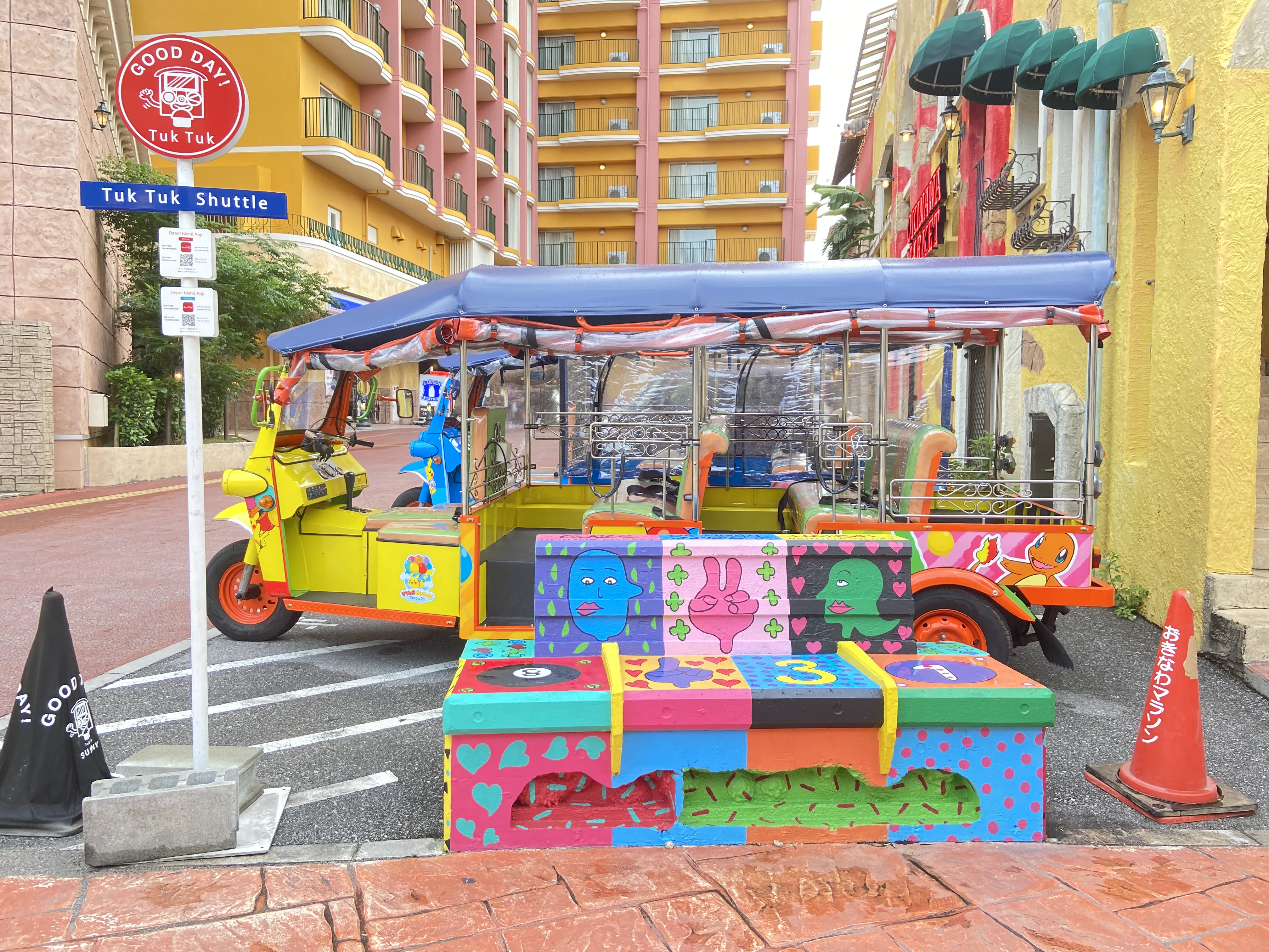 北谷町美浜 乗車レポ ポケモン公式のポケモントゥクトゥク 美ら浜つーしん 沖縄県北谷町の地域情報サイト