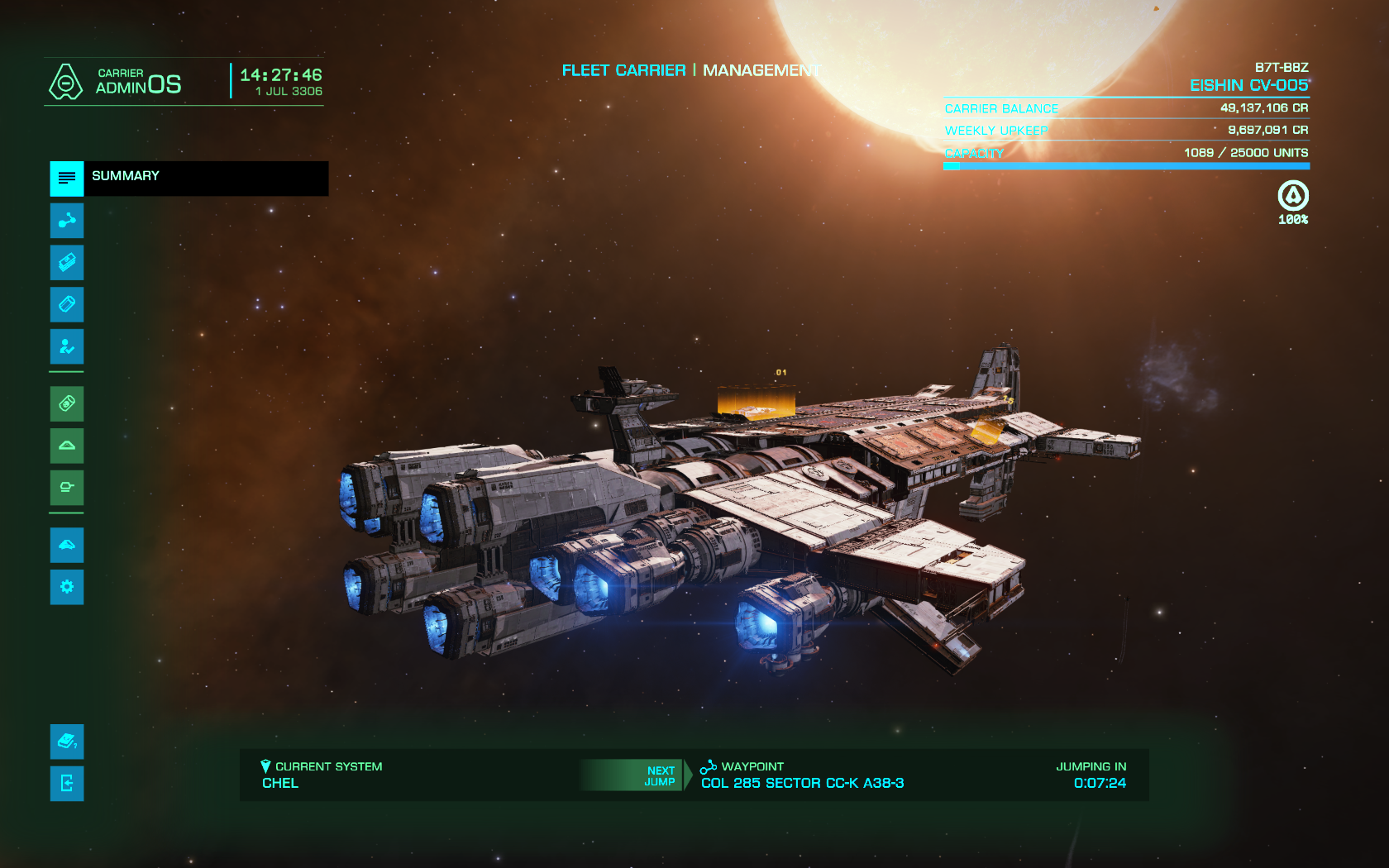 Elite Dangerous 念願 のfleet Carrierを購入 チラシの中の人 Elite Dangerous 念願 のfleet Carrierを購入 チラシの中の人