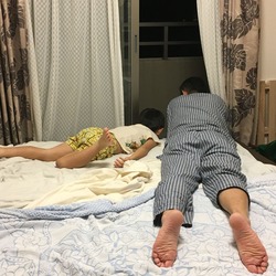 お月様鑑賞中