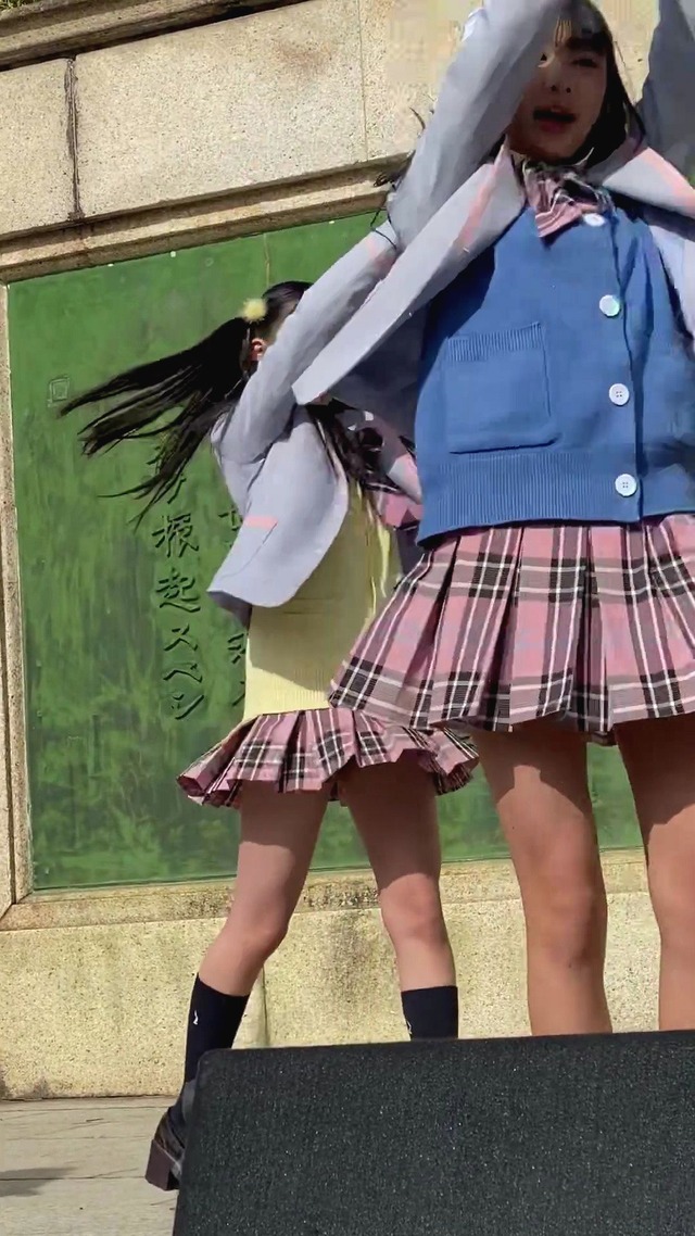 地下アイドルスプラウト学園女子高校生ＪＫ制服チェックミニスカートパンチラ (48)