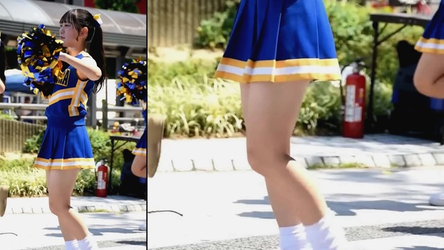 かわいい女子高生ＪＫチアガールチアリーダーミニスカーパンチラアップ (13)