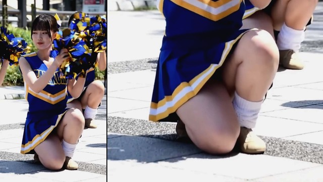 かわいい女子高生ＪＫチアガールチアリーダーミニスカーパンチラアップ (3)