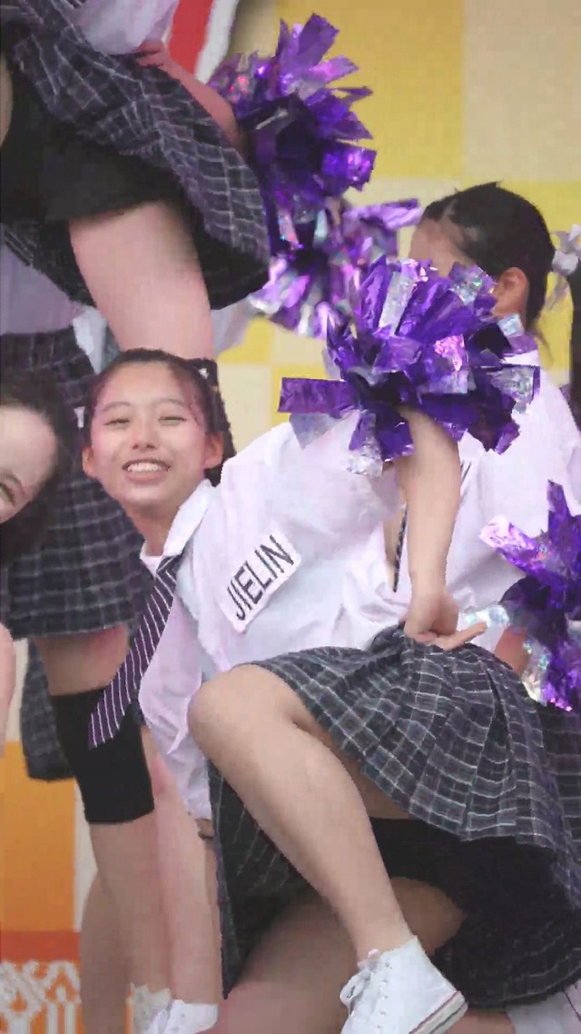 制服チェックプリーツミニスカートＪＣＪＫチアガールチアリーダーパンチラ (14)