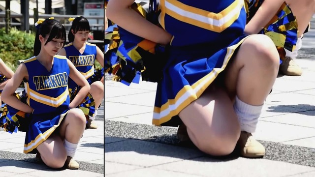 かわいい女子高生ＪＫチアガールチアリーダーミニスカーパンチラアップ (1)