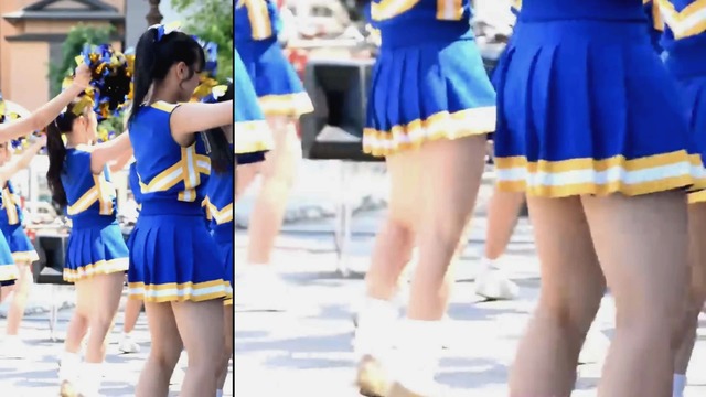 かわいい女子高生ＪＫチアガールチアリーダーミニスカーパンチラアップ (9)