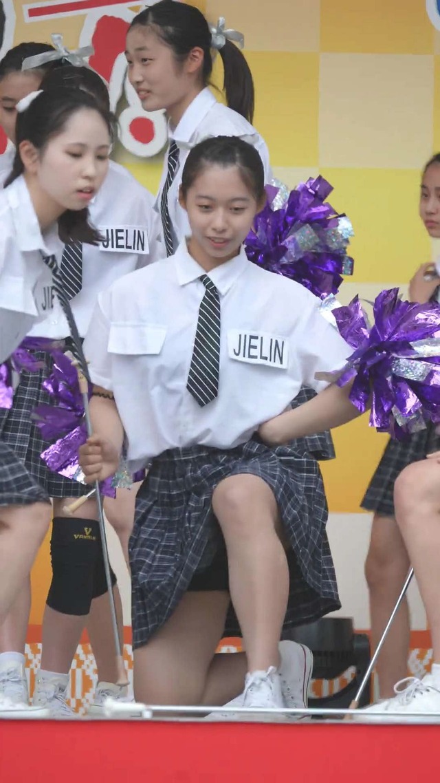 制服チェックプリーツミニスカートＪＣＪＫチアガールチアリーダーパンチラ (1)