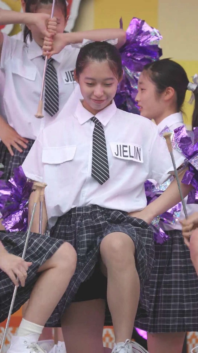 制服チェックプリーツミニスカートＪＣＪＫチアガールチアリーダーパンチラ (10)