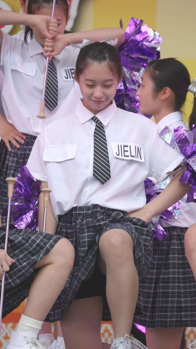 制服チェックプリーツミニスカートＪＣＪＫチアガールチアリーダーパンチラ (9)
