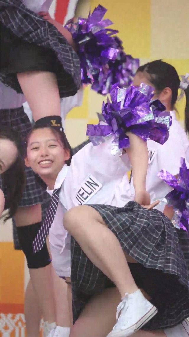 制服チェックプリーツミニスカートＪＣＪＫチアガールチアリーダーパンチラ (16)