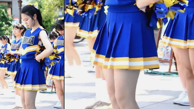 かわいい女子高生ＪＫチアガールチアリーダーミニスカーパンチラアップ (11)