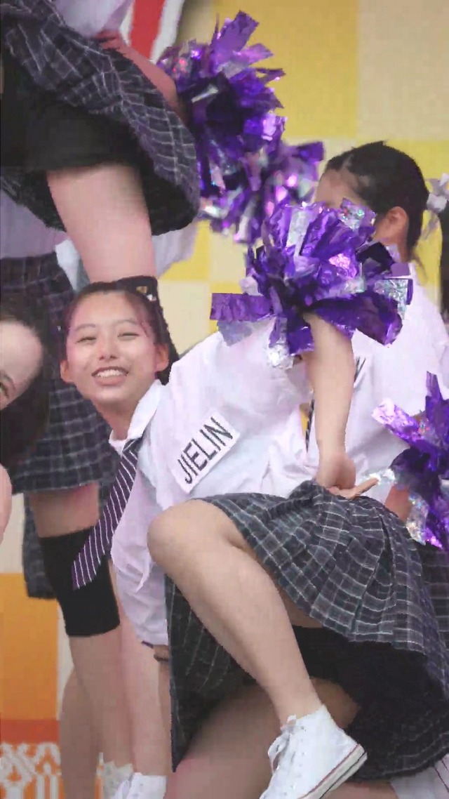 制服チェックプリーツミニスカートＪＣＪＫチアガールチアリーダーパンチラ (15)