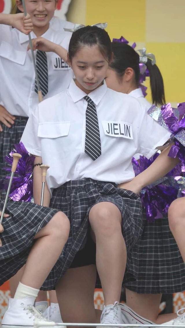 制服チェックプリーツミニスカートＪＣＪＫチアガールチアリーダーパンチラ (8)