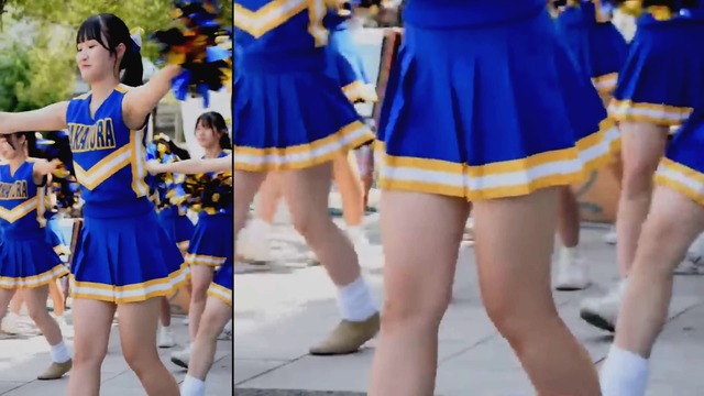 かわいい女子高生ＪＫチアガールチアリーダーミニスカーパンチラアップ (7)