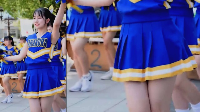 かわいい女子高生ＪＫチアガールチアリーダーミニスカーパンチラアップ (4)