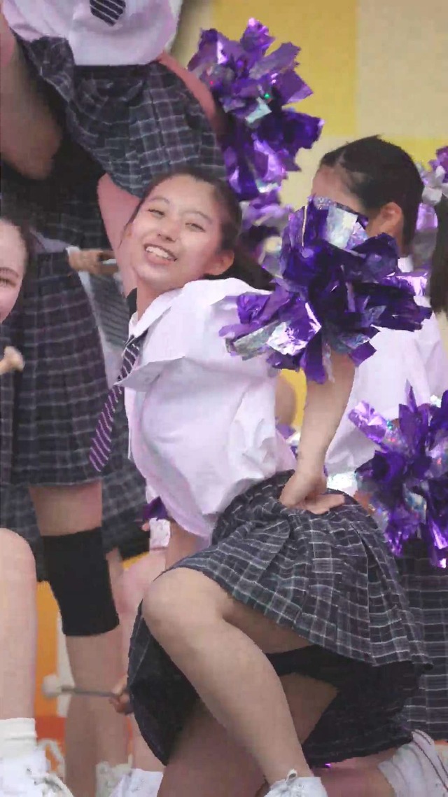 制服チェックプリーツミニスカートＪＣＪＫチアガールチアリーダーパンチラ (12)