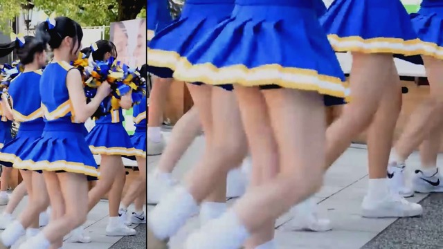 かわいい女子高生ＪＫチアガールチアリーダーミニスカーパンチラアップ (16)