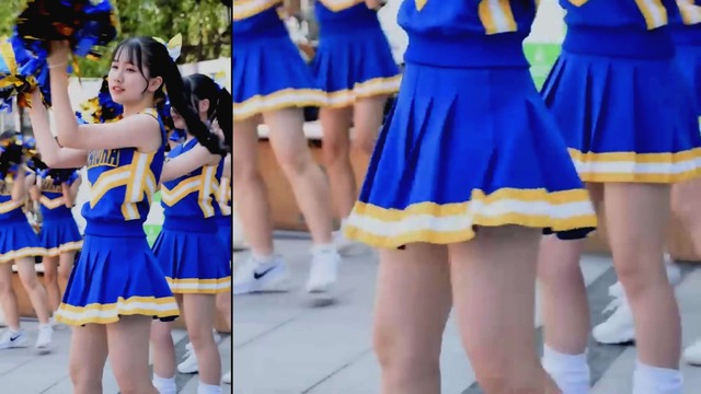 かわいい女子高生ＪＫチアガールチアリーダーミニスカーパンチラアップ (5)