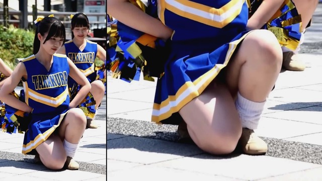かわいい女子高生ＪＫチアガールチアリーダーミニスカーパンチラアップ (2)