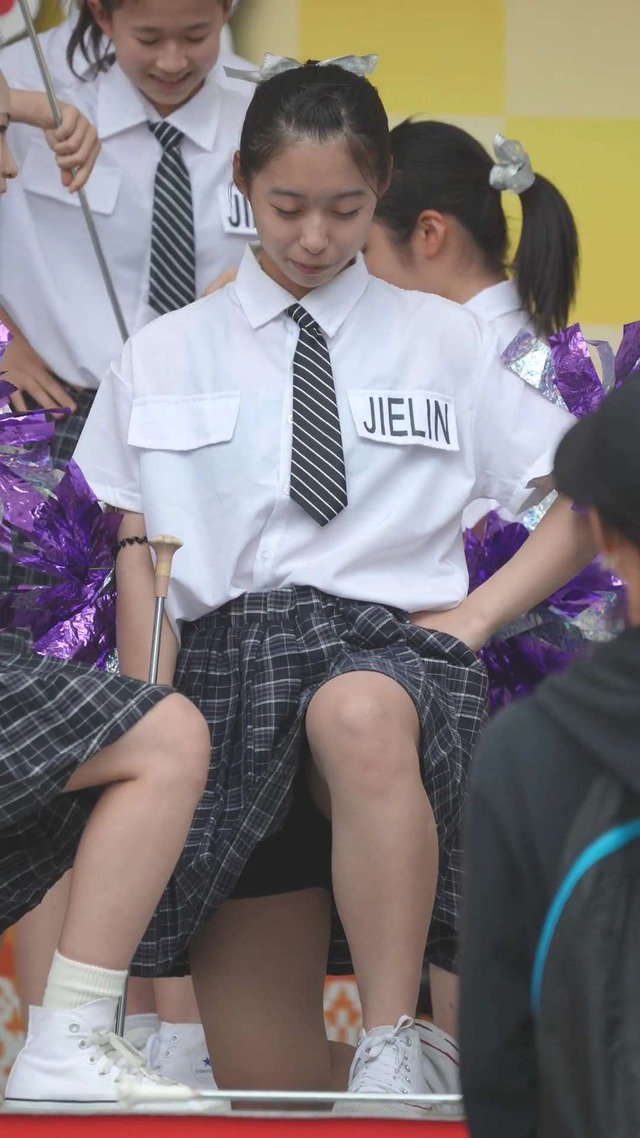 制服チェックプリーツミニスカートＪＣＪＫチアガールチアリーダーパンチラ (7)