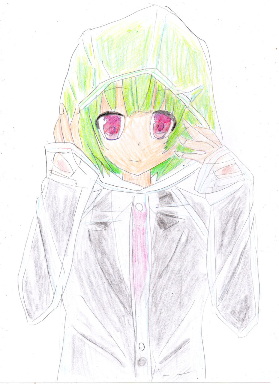 透明カッパを描いてみる 111 今回は3枚です カッパは透明で