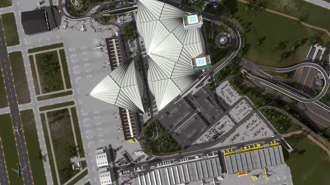 Cities Skylines 某rhinestoneで空港ターミナルに重ねて使われてた三角形の建物の名前知ってる人いたら教えてください Cities Skylines攻略速報