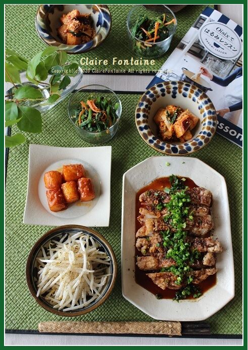 油淋鶏ともやし炒め Oisix と 海老ちくチリソース でおうち中華 Clairefontaine 油淋鶏ともやし炒め Oisix と 海老ちくチリソース でおうち中華 Clairefontaine